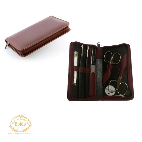 Set manicure eco pelle bordeaux Alpen