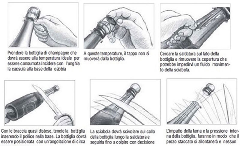 Sciabola champagne sabrage manico bronzo Fox: proposta 3