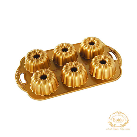 Nordic Ware Elegant Heart Bundt 55548, stampo torta a cuore, oro