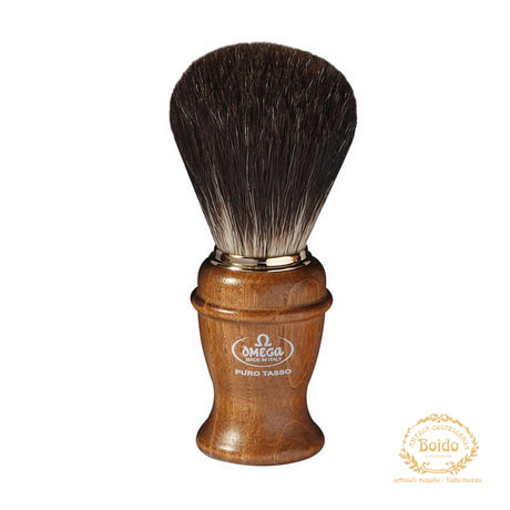 Pennello da barba in tasso manico rovere 6191 Omega