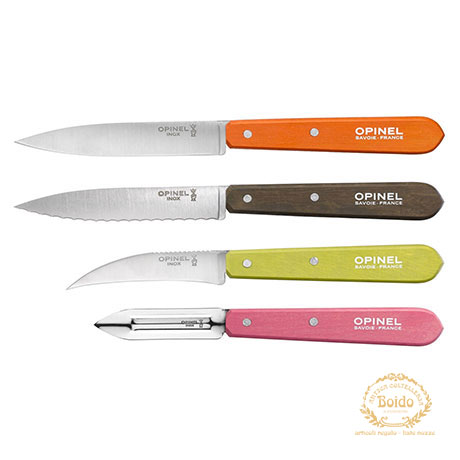 Set 4 Coltelli Necessaire Les Essentiels du Cousinier Fluo Opinel 